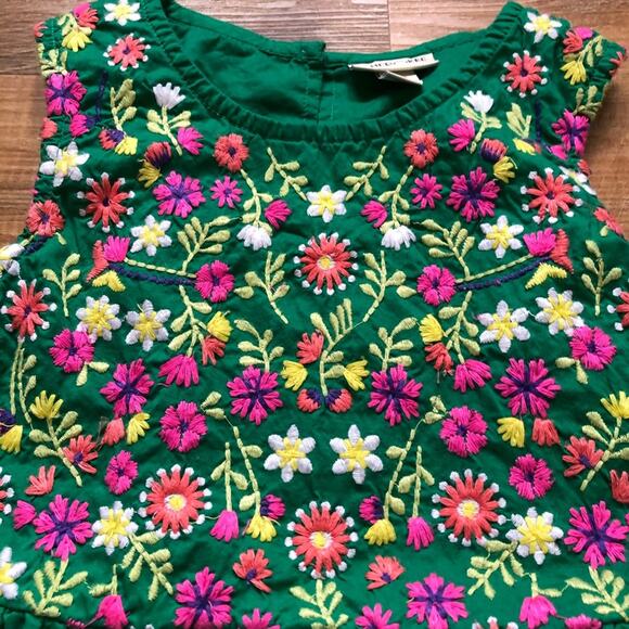 Cherokee Green Girls’ Dress Sleeveless Embroidered Flowers Size S (6) - Picture 3 of 6